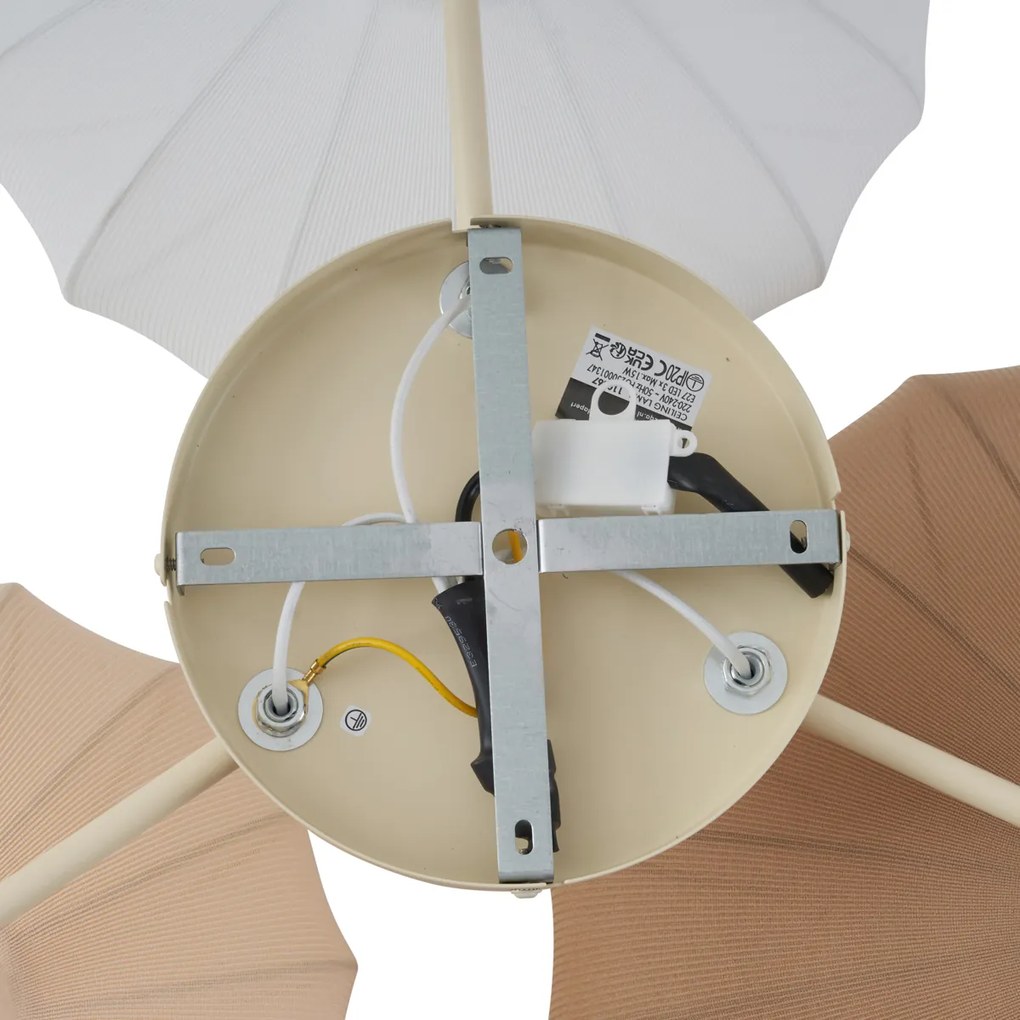 Japandi mennyezeti lámpa fehér, bézs és barna színben, 3-lámpás - Multi Bida