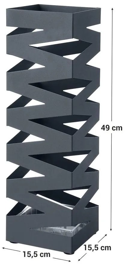 Fém esernyőtartó, kivehető vízgyűjtő tálcával, antracit