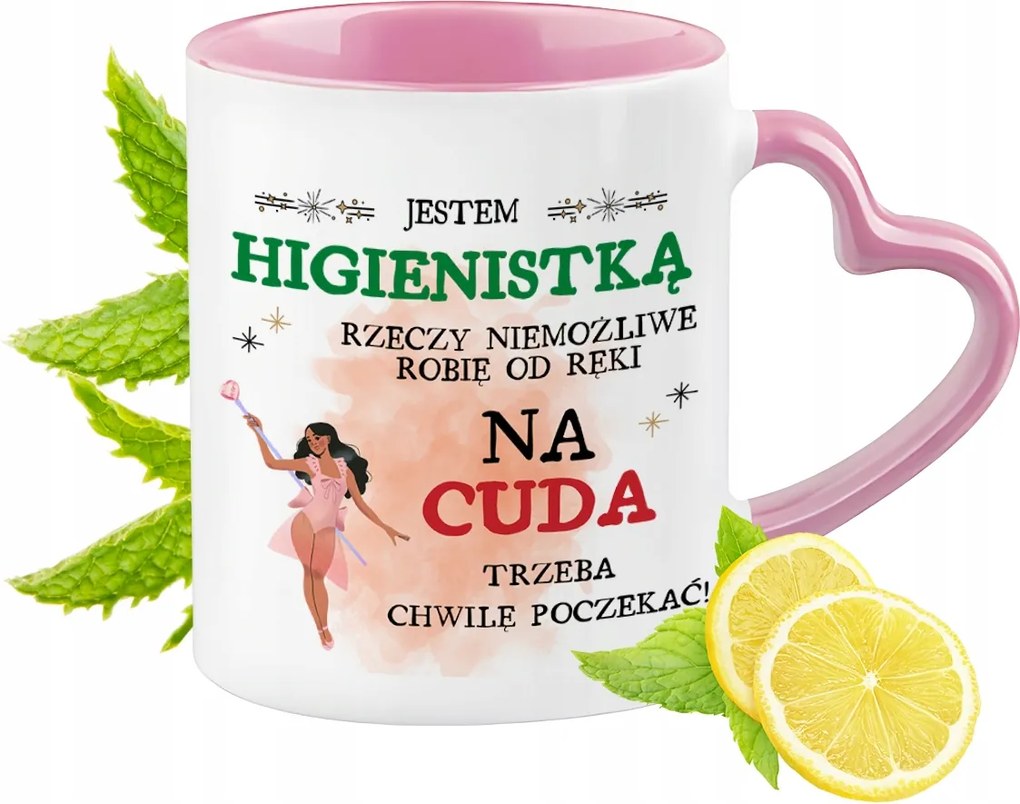 Higiénikus Bögre Rózsaszín Szív Alakú Füllel Kávé Ajándék