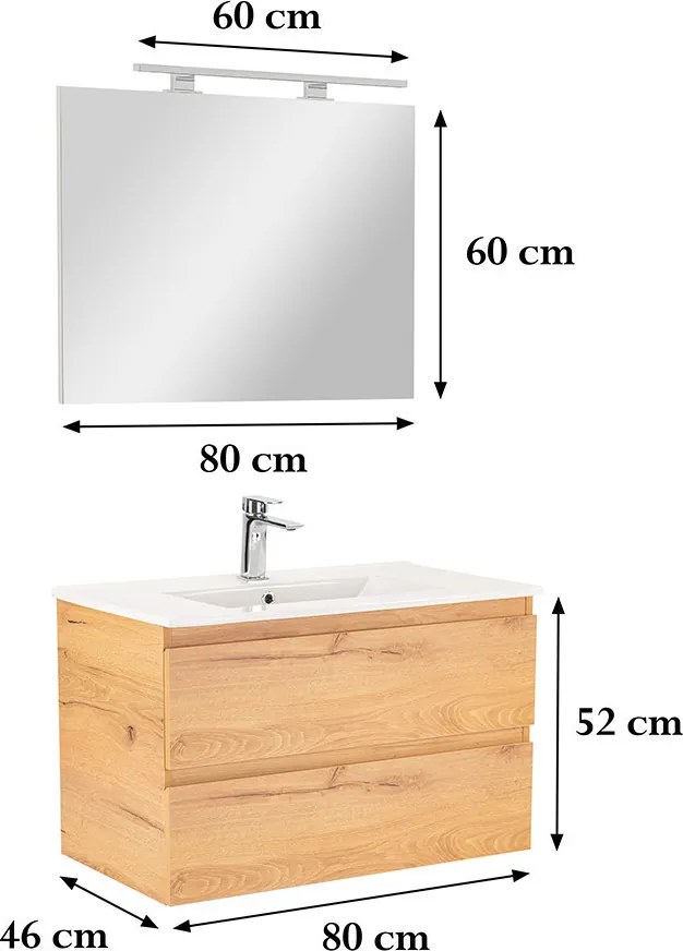 Vario Forte 80 Fürdőszoba komplett szekrény