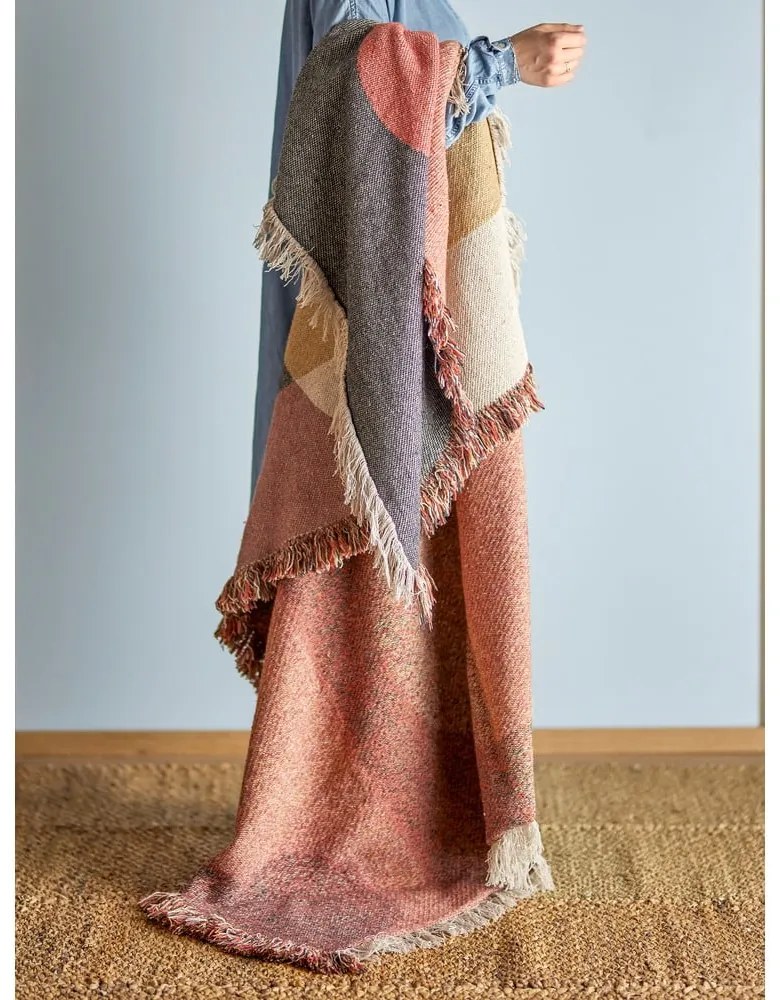 Barna újrahasznosított pamut takaró 130x160 cm Arni – Bloomingville