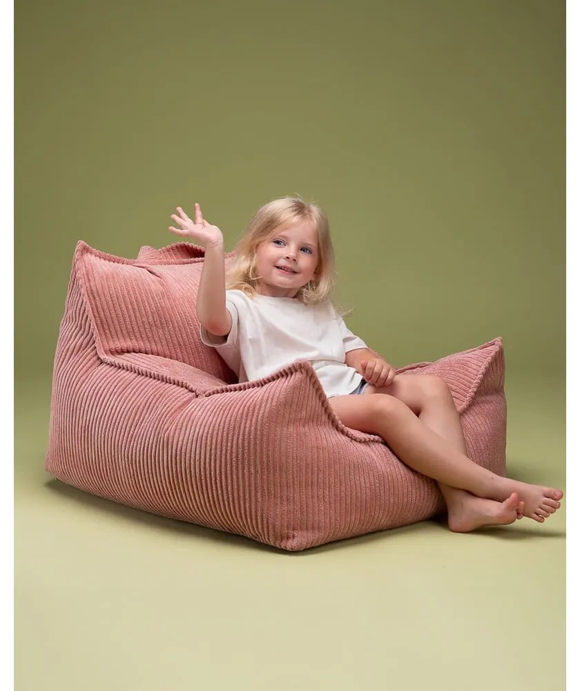 Rózsaszín kordbársony gyerek babzsákfotel Chair – Wigiwama