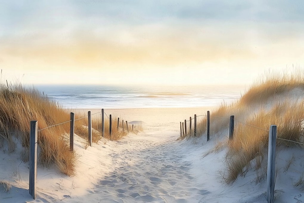 Vászonkép Canvas Balti-tenger Dűnék Tengerpart Naplemente 60 x 40