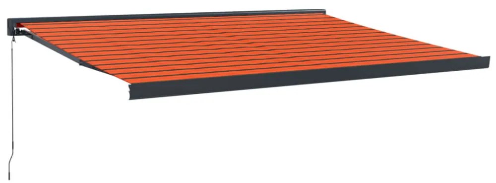 narancs-barna szövet és alumínium behúzható napellenző 4 x 3 m