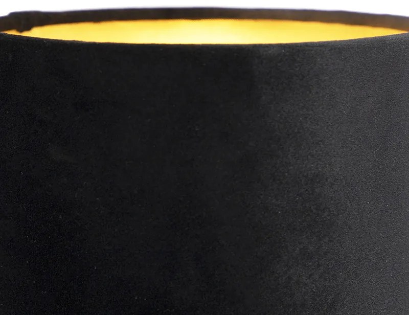 Art Deco fali lámpa fekete bársony árnyékolóval - Stacca