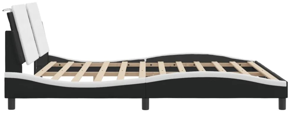 fekete és fehér műbőr ágykeret matrac nélkül Zadar 180x200 cm