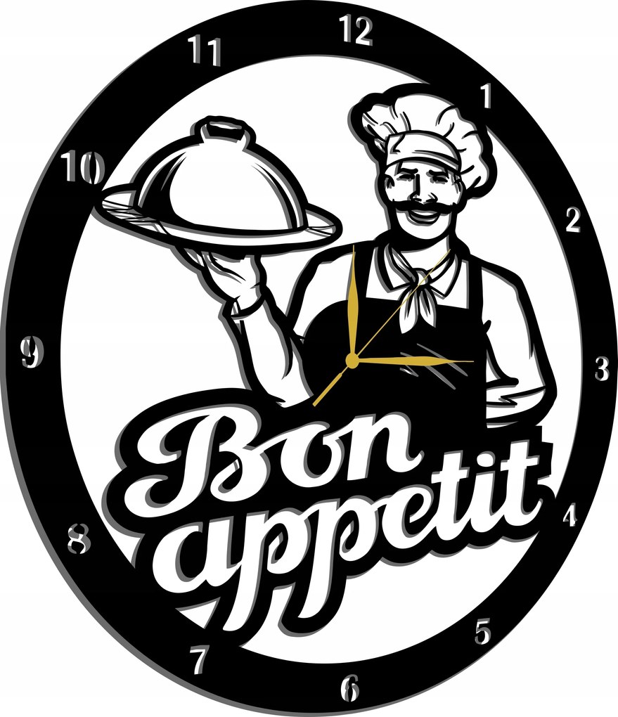 Szakács Óra Gasztronómia Ajándék 50CM 3D