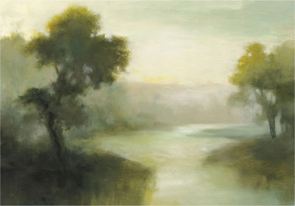 Fotótapéta Ködös folyó vinil tájkép nyugalom 312x219 +ragasztó