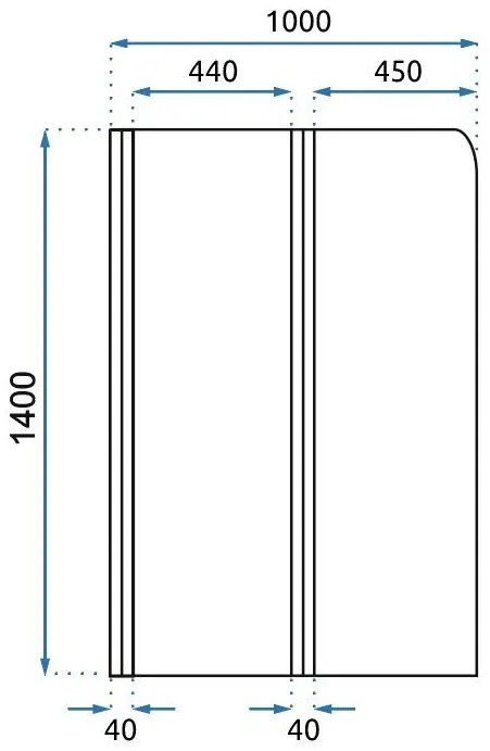 Fürdőkádparaván Rea Agat-2 100 cm
