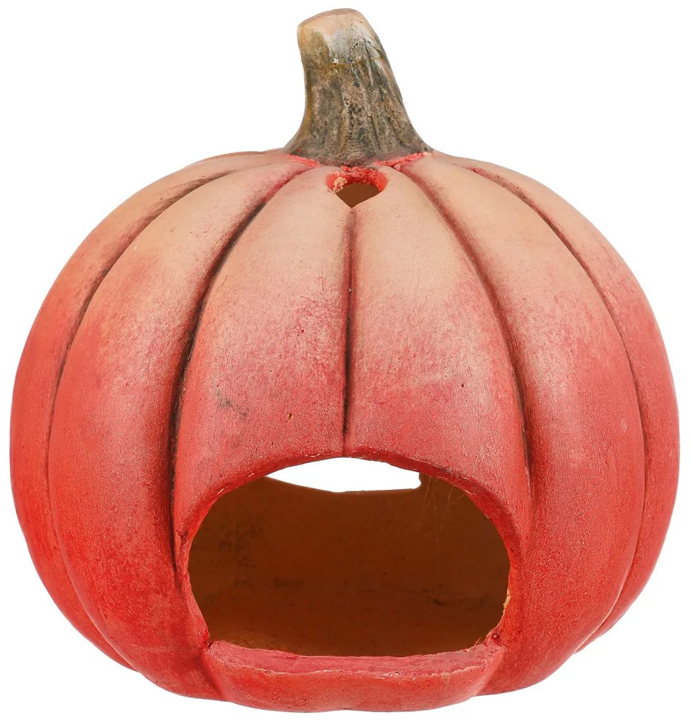 Tök gyertyatartó faragott narancssárga, terrakotta, átmérő 26 cm