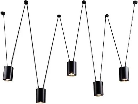 Shilo 9023 - Csillár zsinóron VIWIN 5xGU10/15W/230V pók fekete