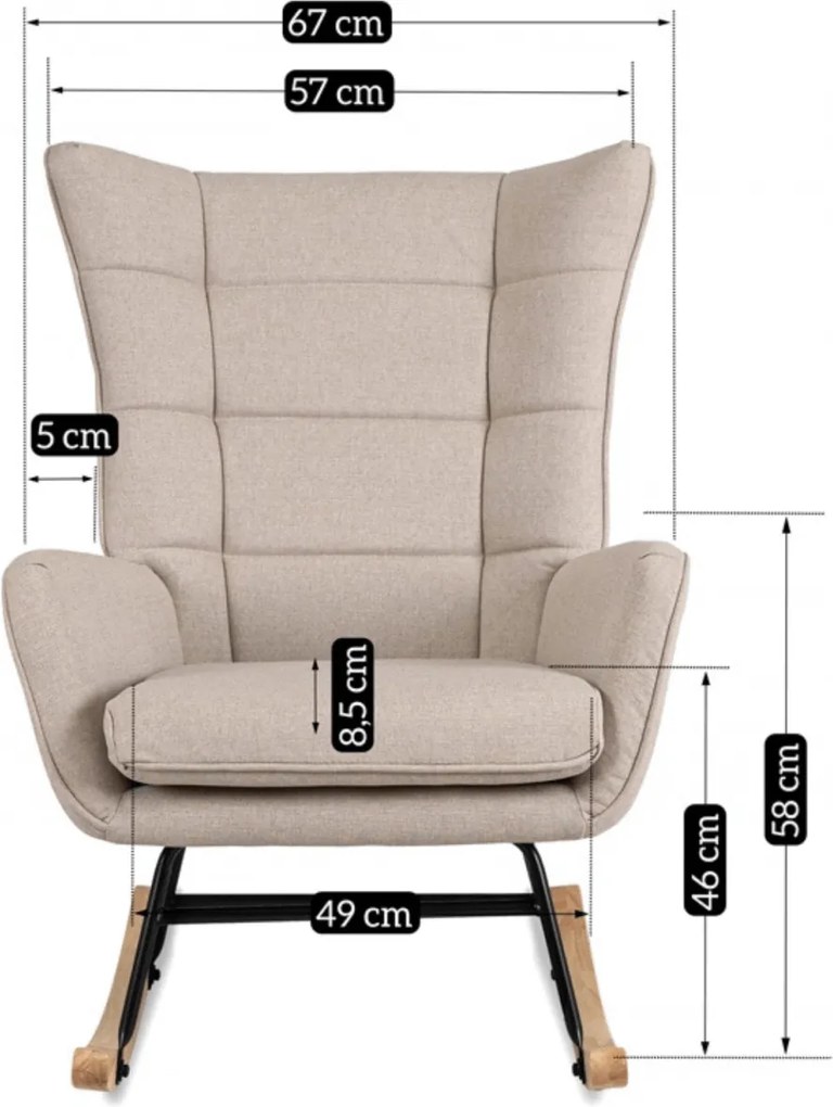 Hintafotel bézs szövet/diófa hatás – JACKSON