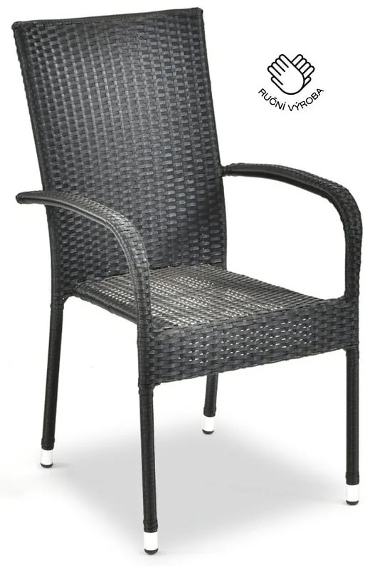 Paris fekete műrattan kerti szék - Bonami Essentials