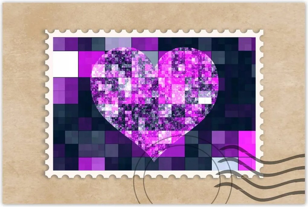 Poszterek 90x60 Szív alakú mozaik