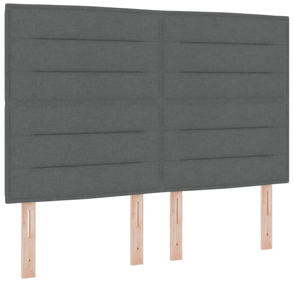 Box Spring Ágy Matrac Sötétszürke 140x200 cm Szövet