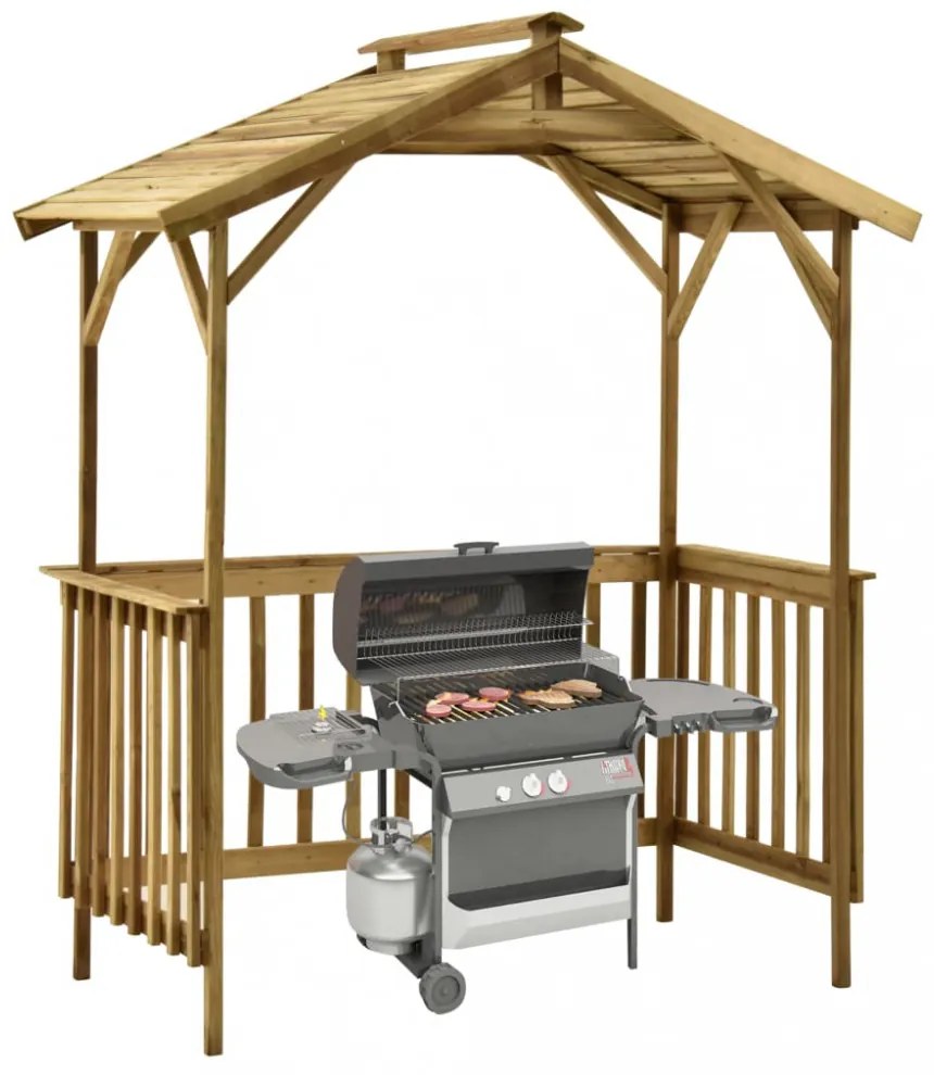 impregnált fenyőfa grillezőfészer 163,5 x 93 x 210 cm