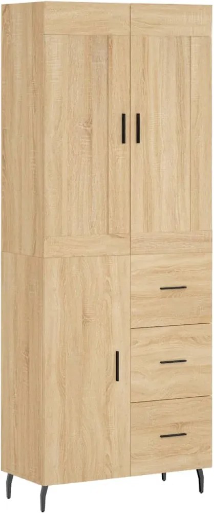 vidaXL sonoma tölgy szerelt fa magasszekrény 69,5 x 34 x 180 cm