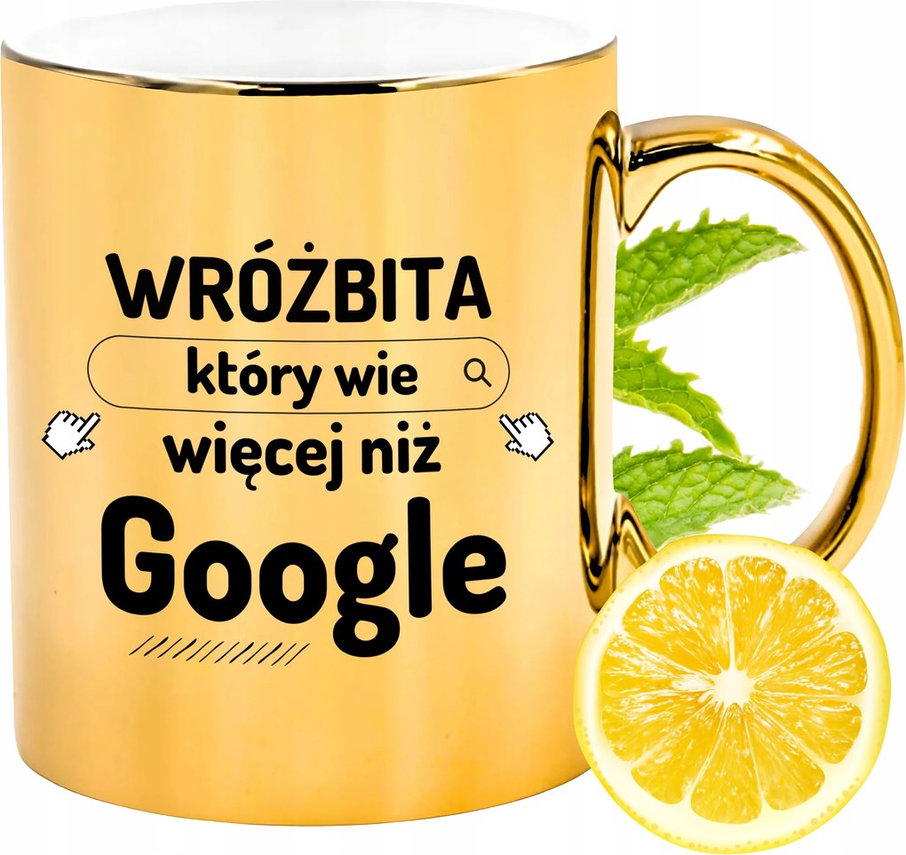 Arany csillogó bögre jósnőnek ajándék fényképes nyomtatással