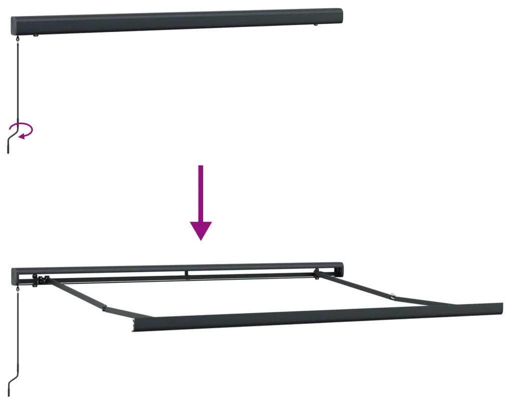 Manuális Behúzható Napellenző Többszínű csík 300x250 cm