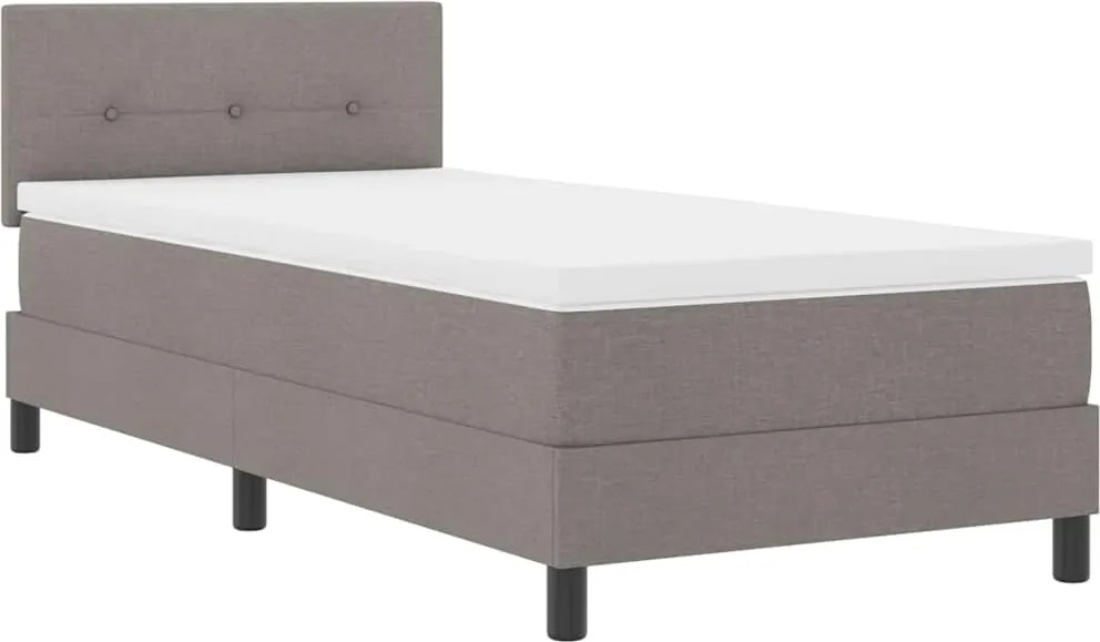 vidaXL Boxrugós ágy matracmal leddel Tópszínű 80 x 200 cm szövet
