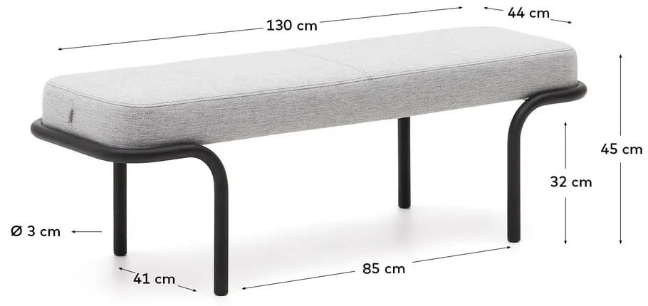 Világosszürke pad Compo – Kave Home