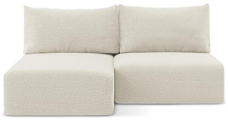 Krémszínű kinyitható-tárolóhelyes sarokkanapé (bal oldali) Kalena – Makamii