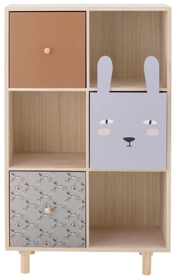 Natúr színű paulownia gyerek könyvespolc 55x89,5 cm Calle – Bloomingville Mini