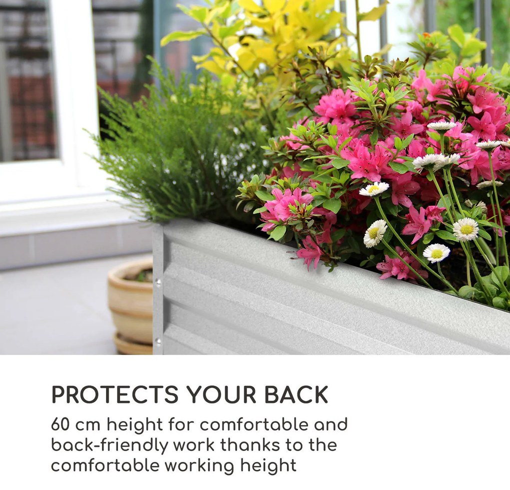 Blumfeldt Blum High Grow Straight, magaságyás, 200x90x100cm, 1800 l, acél