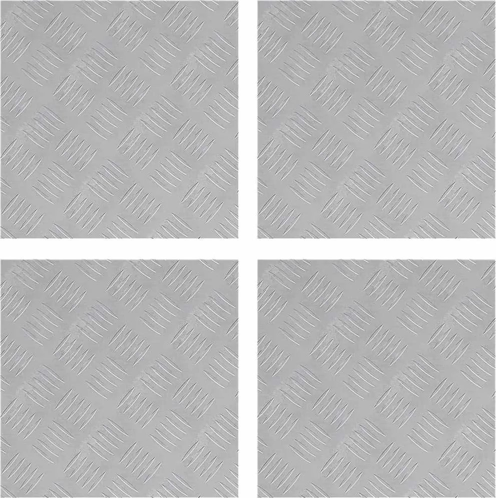 vidaXL Lépcsőfok Négyzet 4 pcs Ezüst 40 x 40 cm Alumínium