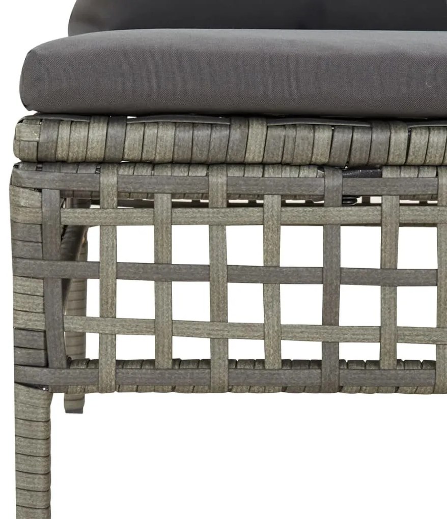 6 részes szürke polyrattan kerti ülőgarnitúra párnákkal