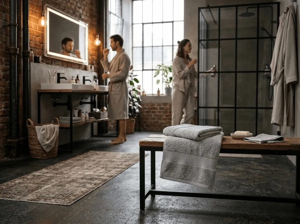 Törölköző EMBORIA 50x100 cm világosszürke, 100% pamut