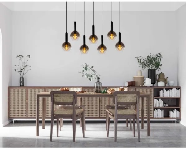 Lucide 45402/07/30 - Csillár zsinóron MARIUS 7xE27/40W/230V fekete