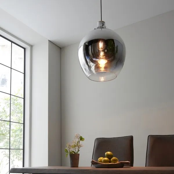 Endon 96442 - Csillár zsinóron PANTHER 1xE27/10W/230V fényezett króm/füstös