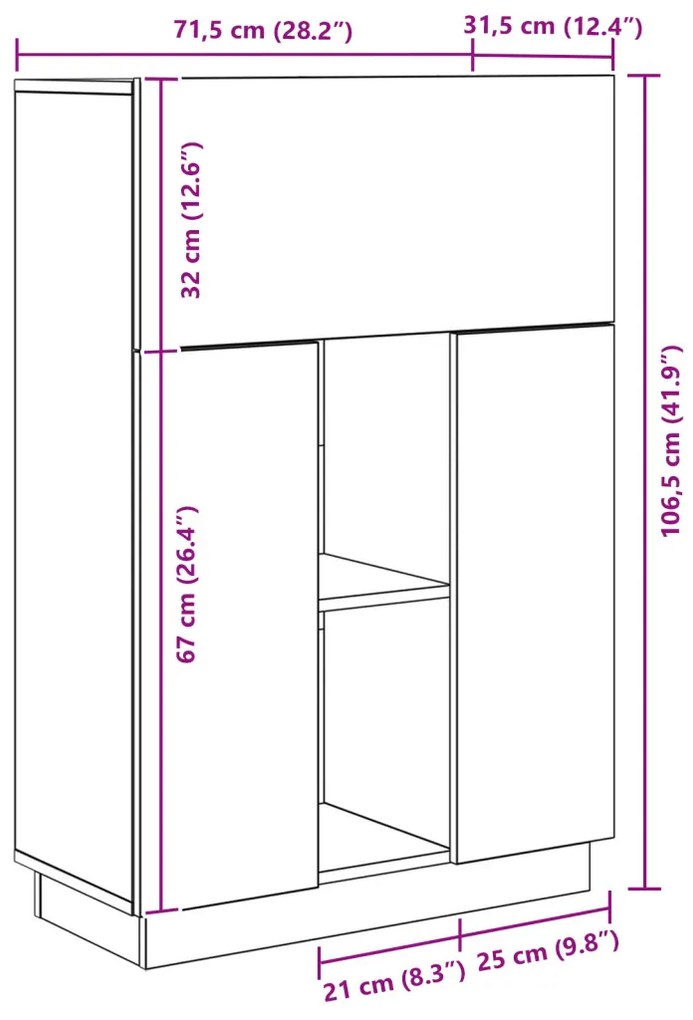 vidaXL Asztal polcokkal Szürke Sonoma 71.5 x 31.5 x 106.5 cm Faanyag