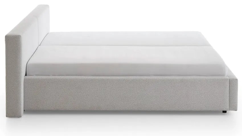 Világosszürke kárpitozott franciaágy ágyrács nélkül 160x200 cm Cube – Meise Möbel