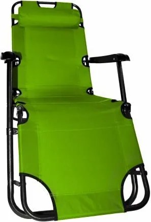 DIVERO Kerti összecsukható nyugágy 155 x 46 cm zöld