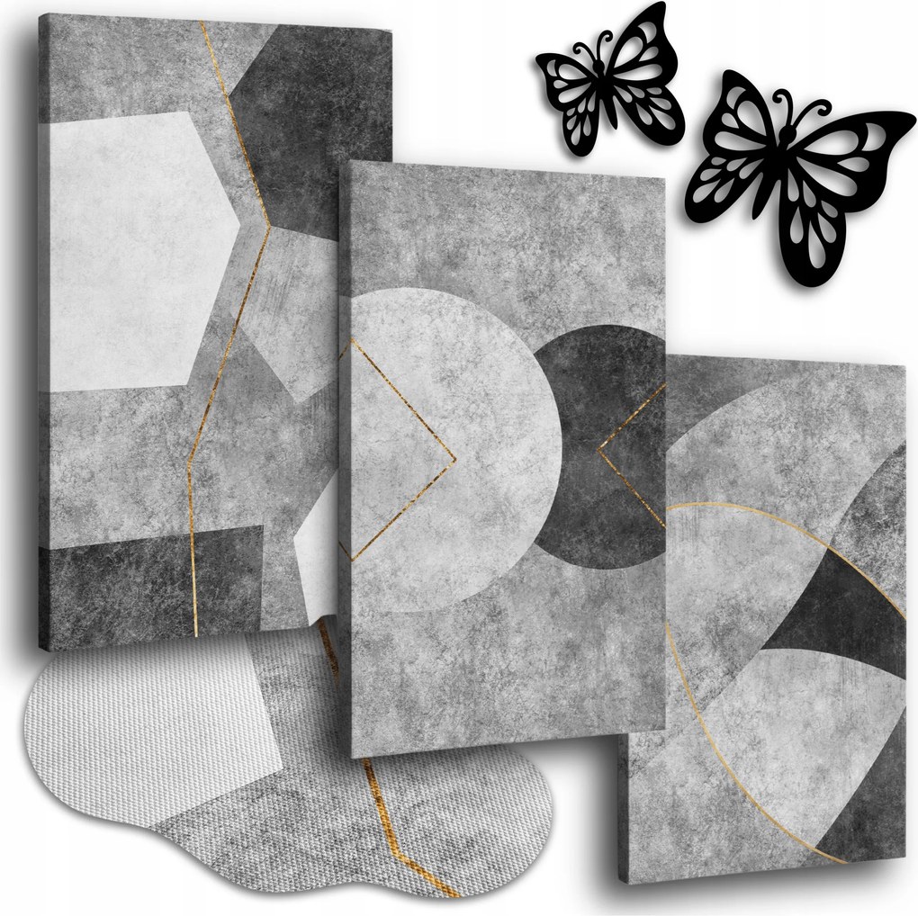 Geometrikus Vászonkép 120x50 cm Nappali Képek Modern Triptichon