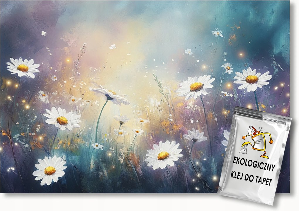 Fotótapéta Flizelina Rét Kert Virágok Margaréták 100x75 ragasztó