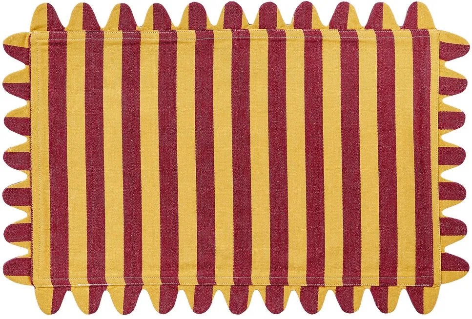 VEGAS STRIP pamut alátét 33x49cm , sárga/bordó
