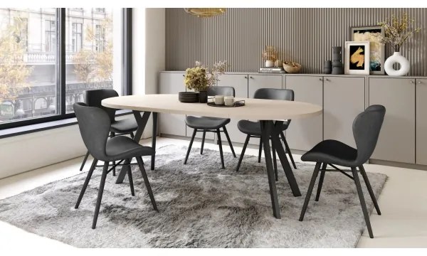 Kihúzható étkezőasztal ARTUR bézs/fekete