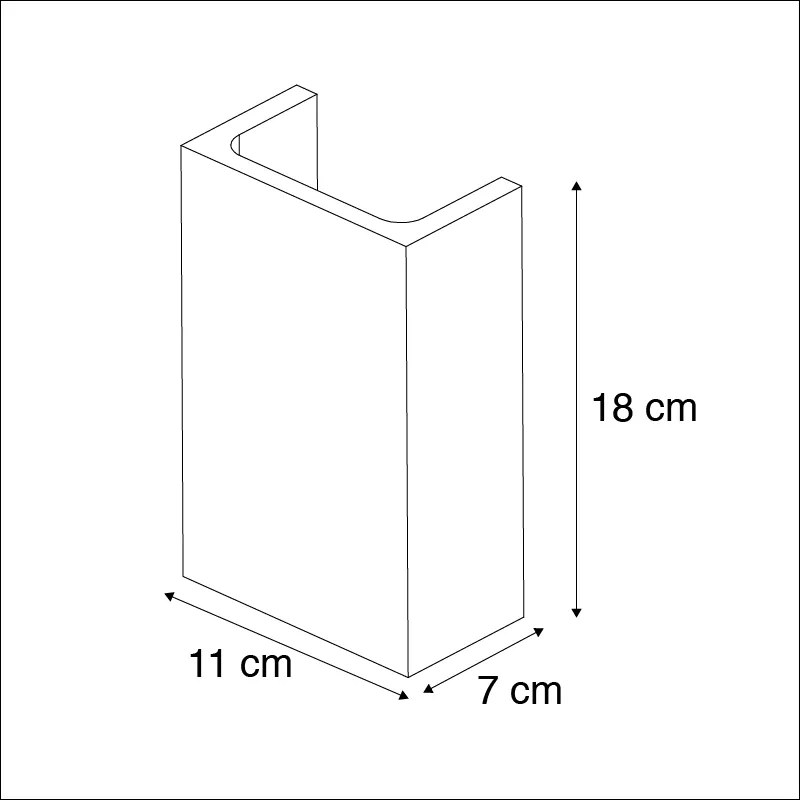 Okos fali lámpa szürke beton téglalap alakú Zigbee G9-el - Meaux