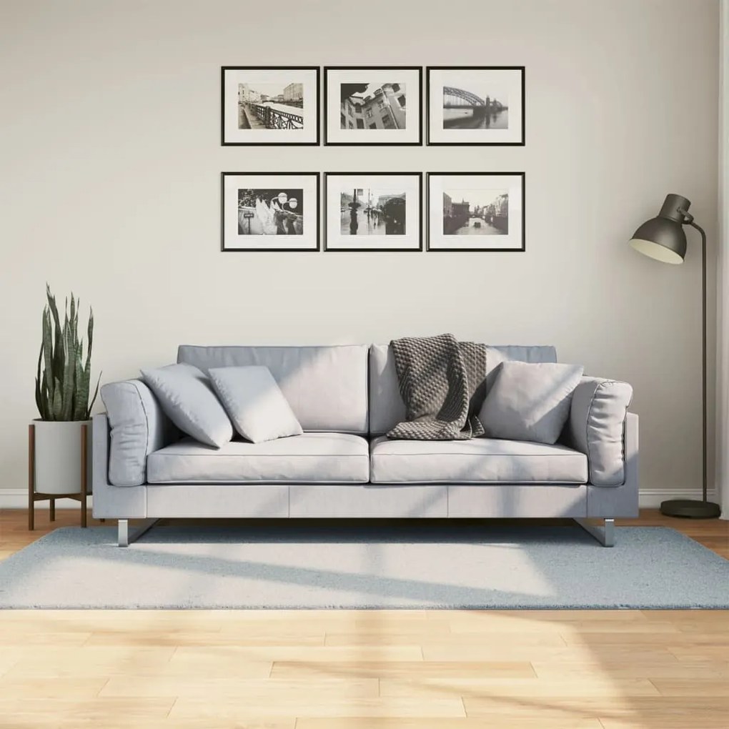 HUARTE kék rövid szálú puha és mosható szőnyeg 100 x 200 cm