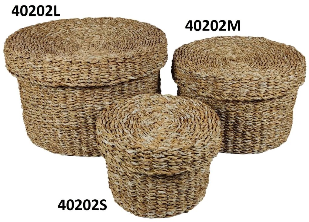 Tároló tengeri fűből kerek 24cm
