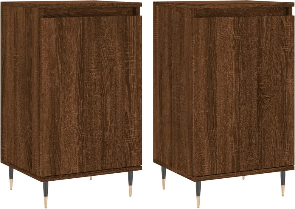 vidaXL 2 db barna tölgy színű szerelt fa tálalószekrény 40x35x70 cm