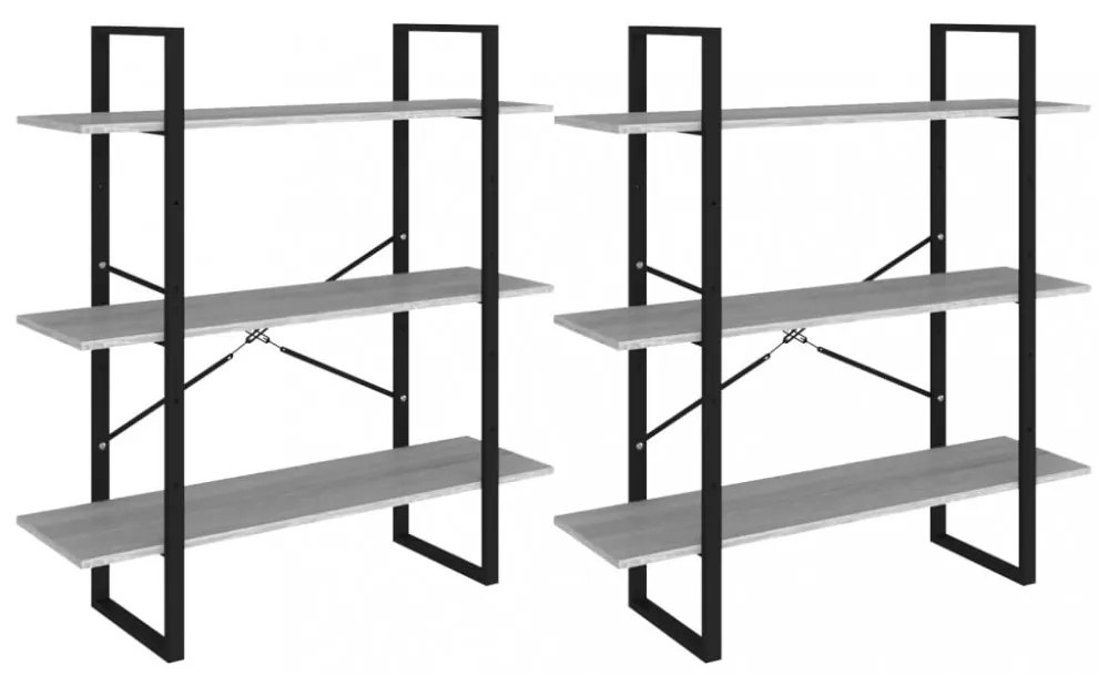 szürke sonoma színű szerelt fa magasszekrény 100 x 30 x 210 cm
