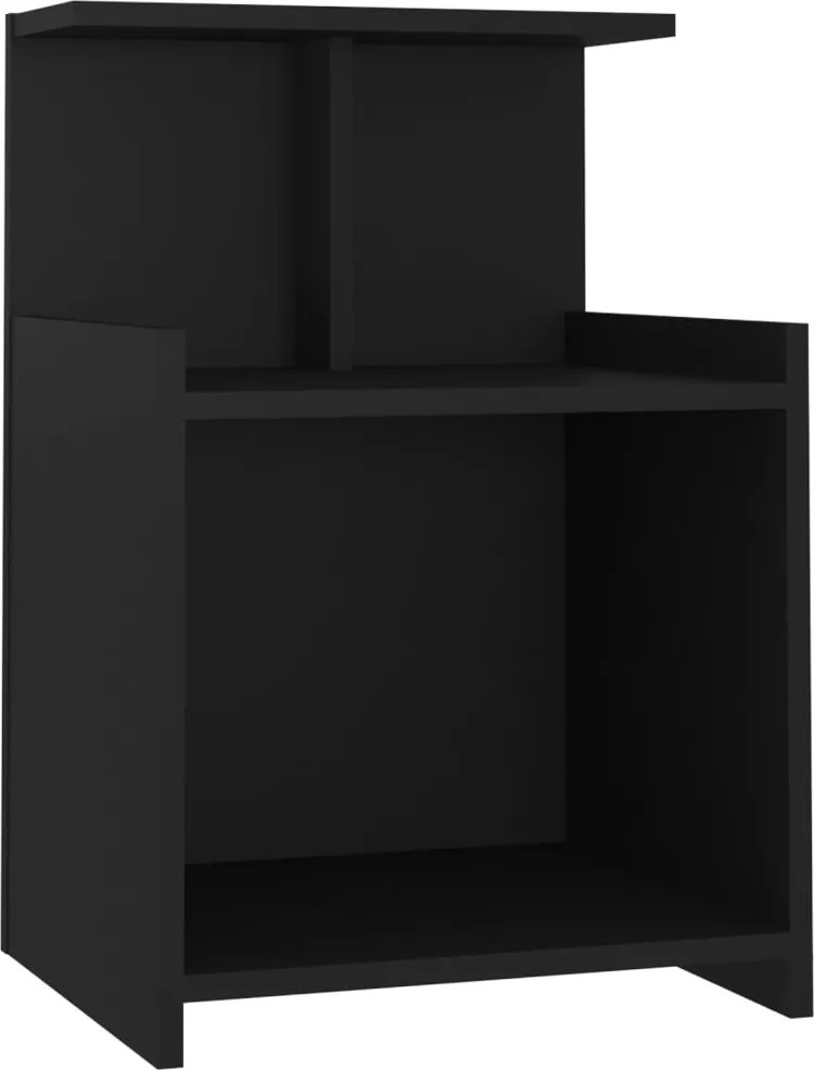 vidaXL fekete szerelt fa éjjeliszekrény 40 x 35 x 60 cm