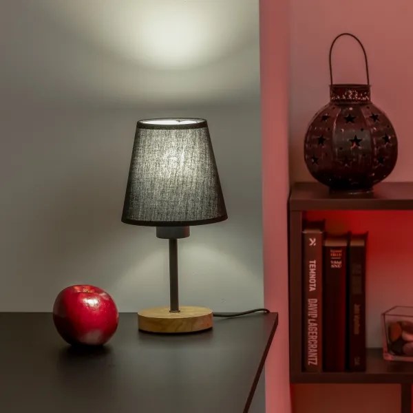 Brilagi - Asztali lámpa NUBILA WOOD 1xE27/25W/230V tölgy/fekete