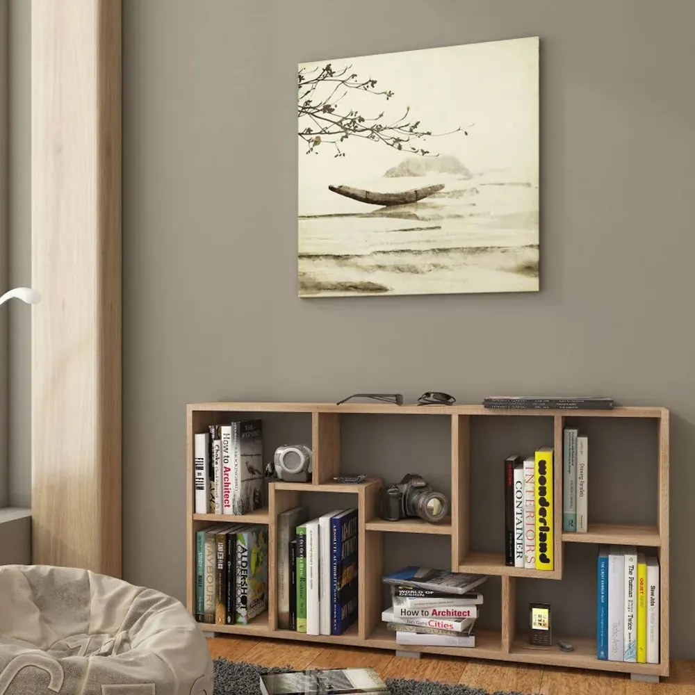 Polcos tároló könyvespolc 120x20x60cm barna KH15-1