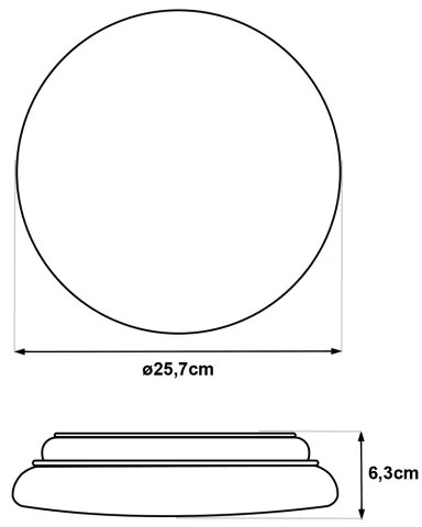 LED mennyezeti lámpatest mozgásérzékelővel LENA LED/12W/230V, átm. 25,7 cm, fehér