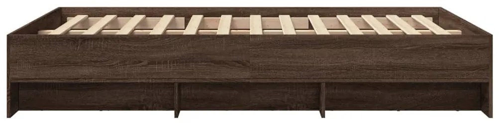 barna tölgy színű szerelt fa ágykeret matrac nélkül 140x200 cm